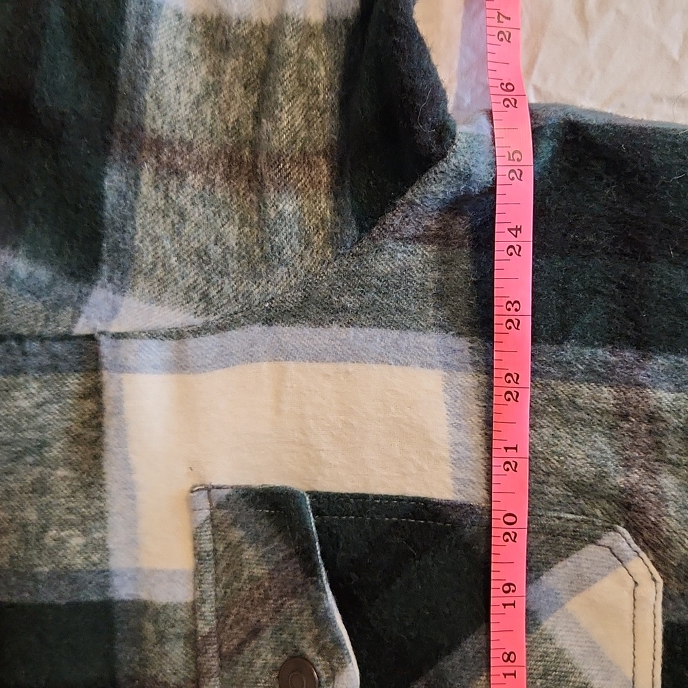 Zara Shacket Button Down Pockets Collar Cozy - image 9